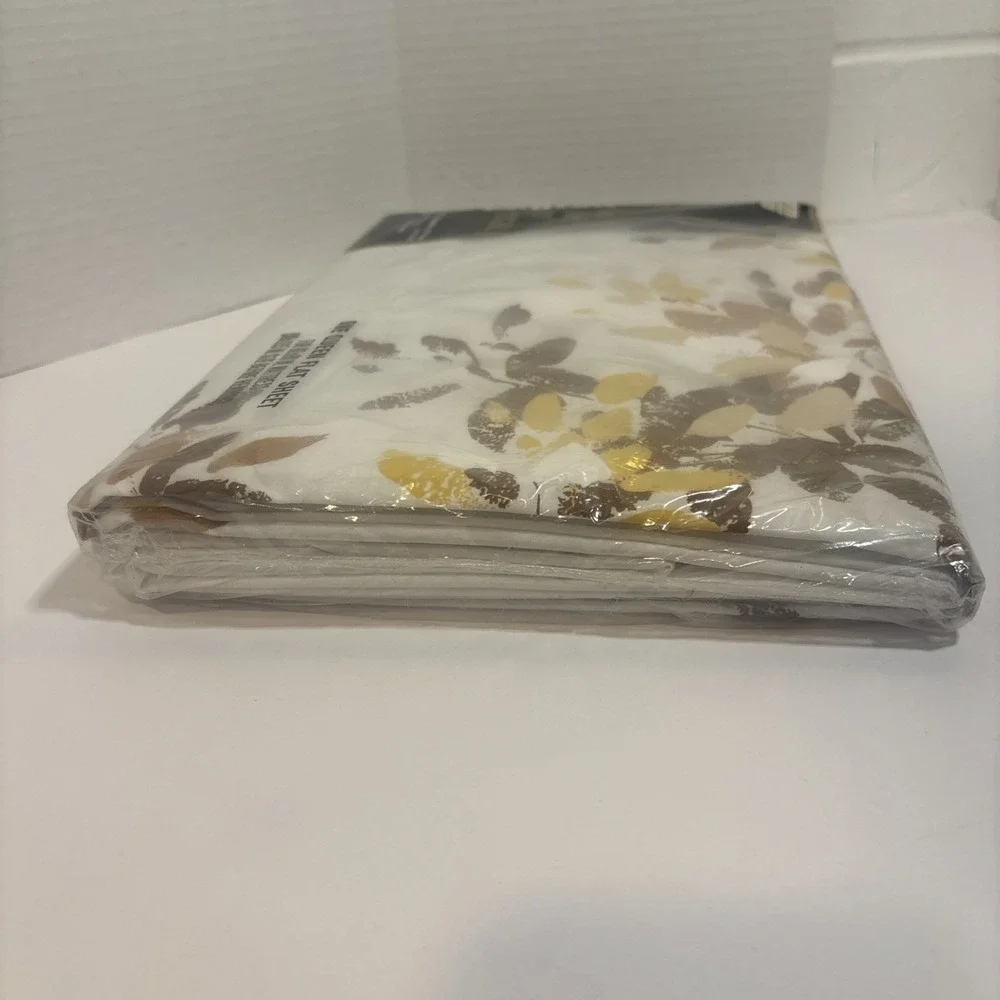 NOS VINTAGE BURLINGTON WISHING TREE NEVER NEVER IRON GOLD STAR QUEEN FLAT SHEET